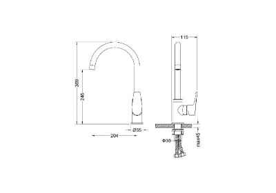 Смеситель для кухни AQUATEK AQ1182CR БЕТТА фото в интернет-магазине Русалия