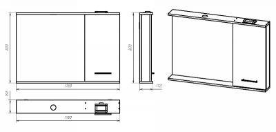 Зеркальный шкаф Респект 120 правый Э-Рес02120-1П Misty фото в интернет-магазине Русалия