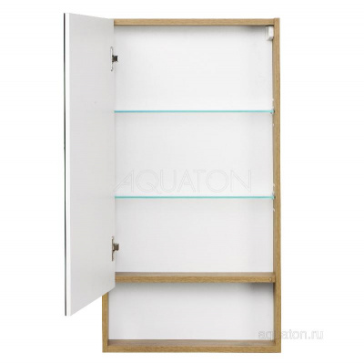 Зеркальный шкаф AQUATON Сканди 45 белый, дуб рустикальный 1A252002SDZ90 фото в интернет-магазине Русалия