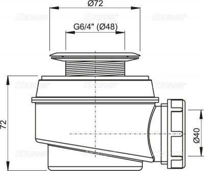Сифон для душевого поддона A46-50 AlcaPlast фото в интернет-магазине Русалия