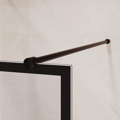 Душевая перегородка RGW WA-018B 1200, стекло с рисунком (шелкография), профиль черный фото в интернет-магазине Русалия