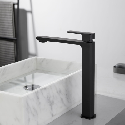 Смеситель для накладной раковины Next VBF-1N2MB однорычажный, черный Vincea фото в интернет-магазине Русалия