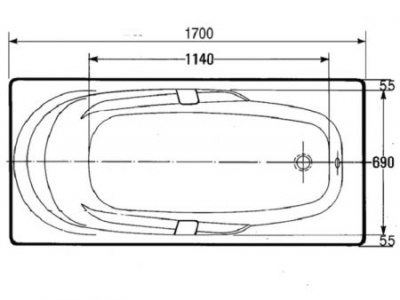 Чугунная ванна JACOB DELAFON ADAGIO E2910 170х80 с отверстиями под ручки фото в интернет-магазине Русалия