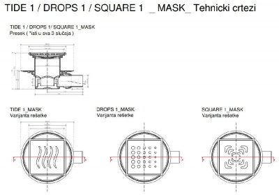 Точечный трап Pestan Confluo Standard 15х15 Square Mask Gold (13000144) фото в интернет-магазине Русалия