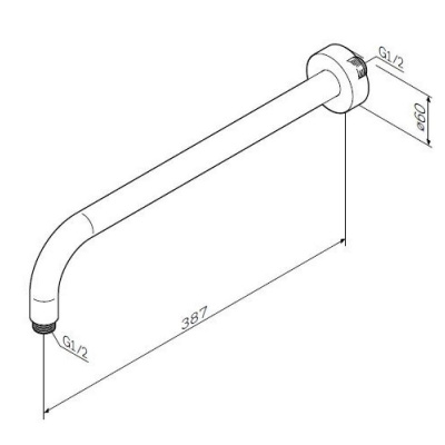 F0522701 Держатель для верхнего душа, черный, шт. фото в интернет-магазине Русалия