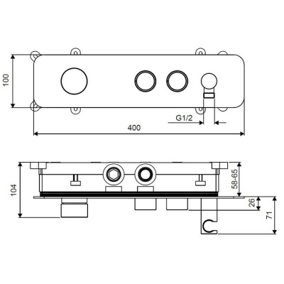 Смеситель для душа скрытого монтажа EXCELLENT Krotos AREX.8035CR (хром) фото в интернет-магазине Русалия