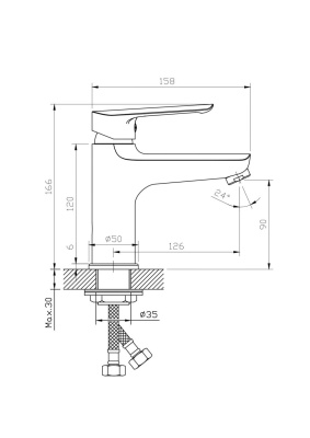 Смеситель для раковины ESKO "Lagos Black" (LG26B) фото в интернет-магазине Русалия