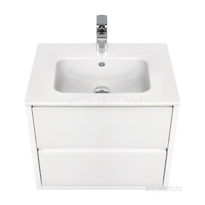 Тумба под раковину AQUATON Римини 60 белый глянец 1A226601RN010 NEW фото в интернет-магазине Русалия