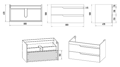 Тумба Софт 90 подвесная с раковиной Misty Алиса 90 Misty фото в интернет-магазине Русалия