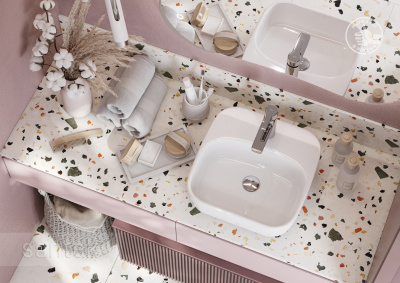 Раковина Santek Одри Soft 420х420 отверстие под смеситель 1WH501709 фото в интернет-магазине Русалия