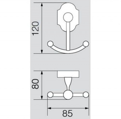 Крючок двойной большой VR.STD-7733.BR Stanford Bronzo Veragio фото в интернет-магазине Русалия