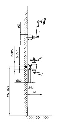 смесители для ванны и душа Timo Lina (7034/02Y antique) фото в интернет-магазине Русалия