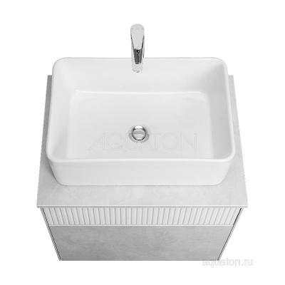 Тумба под раковину AQUATON Марбл 60 слэйт, белый матовый 1A276101MH4C0 фото в интернет-магазине Русалия