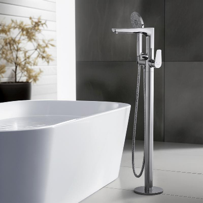 Смеситель для ванны напольный (внешняя и скрытая часть) AQUATEK AQ1145CR БЕТТА фото в интернет-магазине Русалия