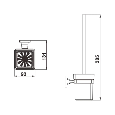 Ершик для унитаза Rose RG1500H, черный фото в интернет-магазине Русалия