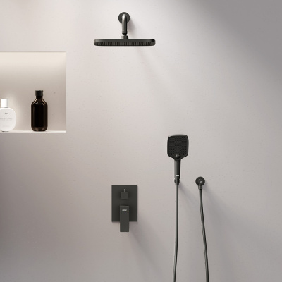 953520300 Gala встраиваемая душевая система  с ванно-душевым смесителем, чёрный Damixa фото в интернет-магазине Русалия