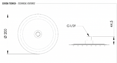 Верхний душ с шарнирным соединением 20 см Remer 357UFM20X фото в интернет-магазине Русалия