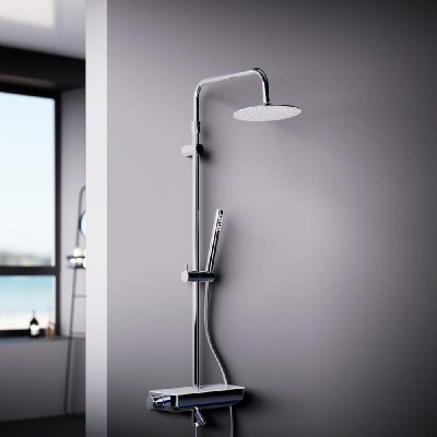 936730000 Scandinavian Pure душевая система с ванно-душевым смесителем-полкой, хром фото в интернет-магазине Русалия