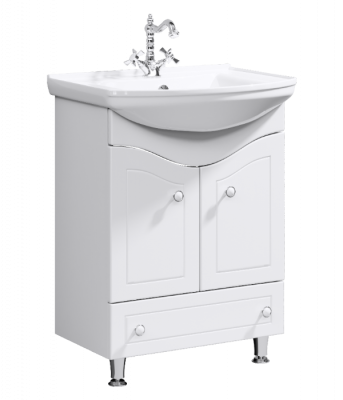 Напольная тумба 65 Franchesca белый FR0106 + умывальник Стиль 650 4640021062296 Aqwella фото в интернет-магазине Русалия