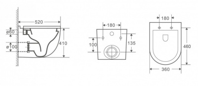 Унитаз подвесной с сиденьем микролифт 2198MW белый матовый CeramaLux фото в интернет-магазине Русалия