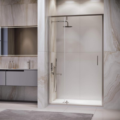 Душевая дверь RGW LE-103 1200, стекло прозрачное, профиль хром фото в интернет-магазине Русалия