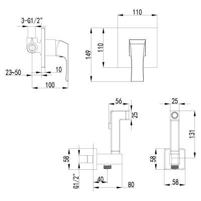 Смеситель гигиенический душ Lemark Unit (LM4519C) фото в интернет-магазине Русалия