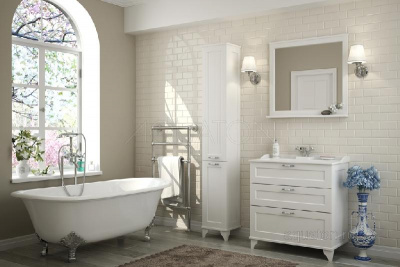 Тумба под раковину AQUATON Леон 80 Н дуб белый 1A187801LBPS0 фото в интернет-магазине Русалия