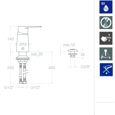 Встраиваемый смеситель для биде однорычажный TITANIUM SA1823 Ramon Soler фото в интернет-магазине Русалия