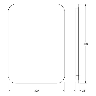 Зеркало  с LED-подсветкой настенное OPTI DEFESTO 50x70 см, DF 2804R фото в интернет-магазине Русалия