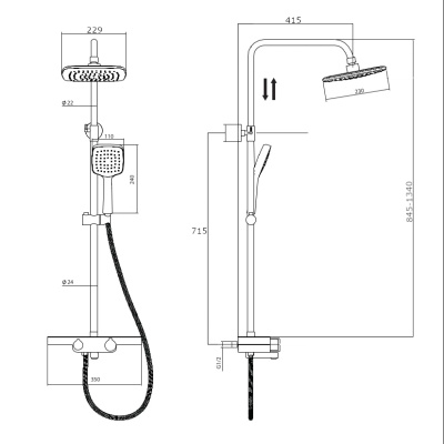 Тропическая душевая система RUSH  (ST4235-50) фото в интернет-магазине Русалия