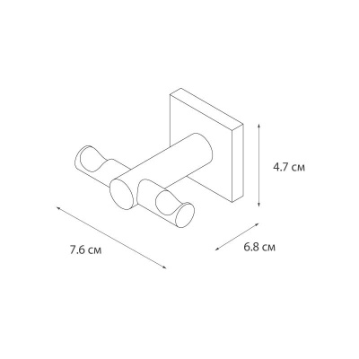 Двойной крючок для ванной FIXSEN LUX CHROME FX-15005A, хром фото в интернет-магазине Русалия