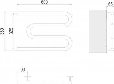Электрический полотенцесушитель  25 М-обр 600х350 4620768883927 Terminus фото в интернет-магазине Русалия
