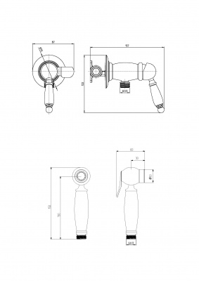 Гигиенический гарнитур 30643 SALENTO бронза Veragio фото в интернет-магазине Русалия