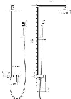 Душевая система Timo Torne (SX-4310/03) черный фото в интернет-магазине Русалия