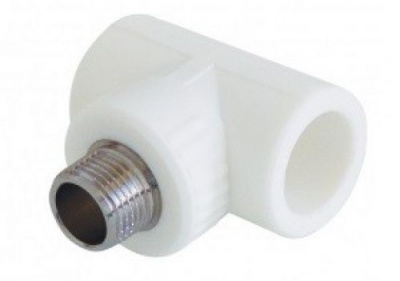 Тройник комбинированный, белый полипропилен 32-1"-32 НР Millennium фото в интернет-магазине Русалия