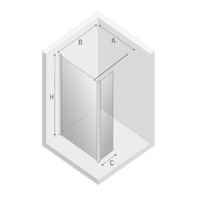 Душевое ограждение NEW TRENDY NEW SOLEO BLACK 120x195 K-0788 (черный) фото в интернет-магазине Русалия