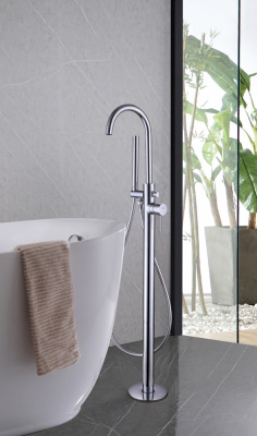 Смеситель ABBER Wasser Kreis AF8115 напольный для ванны, хром фото в интернет-магазине Русалия