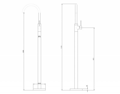 Смеситель ABBER Wasser Kreis AF8141RG напольный для раковины, розовое золото фото в интернет-магазине Русалия