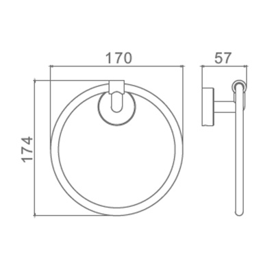 Кольцо для полотенец Raglo R320.04.03, золотой сатин фото в интернет-магазине Русалия