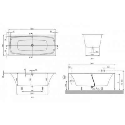 Квариловая ванна 180х80 My Art Duo UBQ180MYA2V01 Villeroy Boch фото в интернет-магазине Русалия