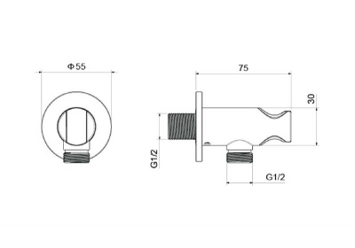 Шланговое подсоединение с держателем AQUATEK, матовый черный AQ2460MB фото в интернет-магазине Русалия