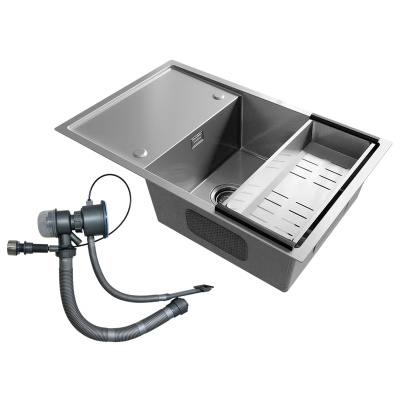 Кухонная мойка Ulgran Steel 780x500, брашированная сталь фото в интернет-магазине Русалия