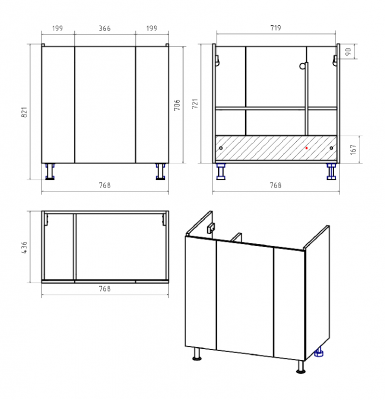 Тумба Лира 80 с раковиной Cersanit Moduo 80 Misty фото в интернет-магазине Русалия