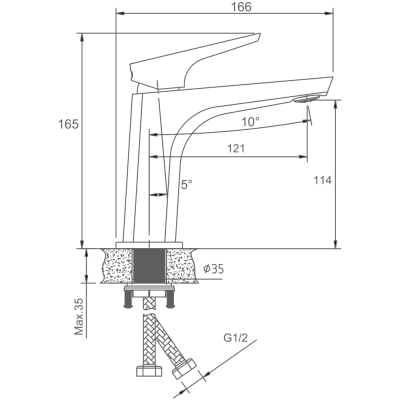 Смеситель для раковины HAIBA черный (HB10726-7) фото в интернет-магазине Русалия
