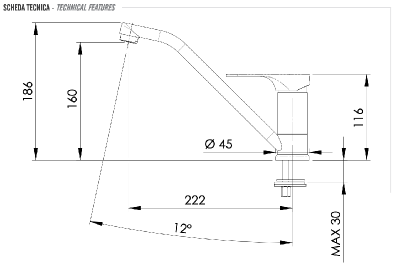 Смеситель для кухни Remer Class Line L40 фото в интернет-магазине Русалия