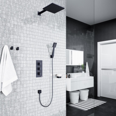 Душевая система встроенная с термостатом Timo Tetra-thermo черный (SX-0179/03SM) фото в интернет-магазине Русалия