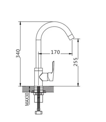 Смеситель для кухни Shevanik S5153, хром фото в интернет-магазине Русалия
