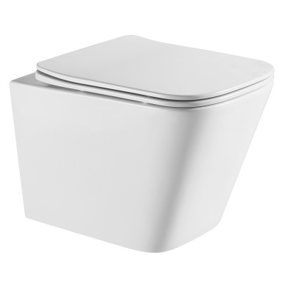 Унитаз подвесной безободковый 0052 Teramo с сиденьем микролифт Azario фото в интернет-магазине Русалия