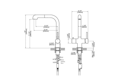 Смеситель для кухни с подключением фильтра и выдвижной лейкой Timo Saona черный (2346/03FL) фото в интернет-магазине Русалия
