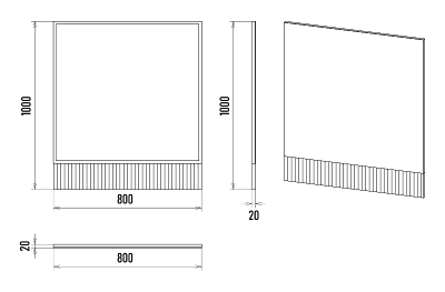 Зеркало Dakota 80 (белое) DAK-01080 Brevita фото в интернет-магазине Русалия